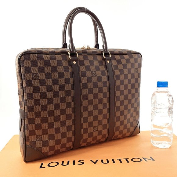 LOUIS VUITTON Louis Vuitton Porte-Document Voyage Bag Men's Damier Canvas Bro... - Picture 2 of 12